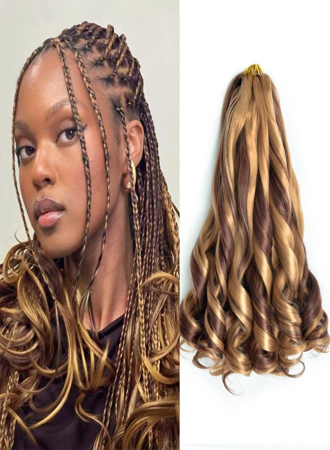 Luoyudu French Curly Hair Extensions for Braids 12 Inch 27/33 Short French Curly Hair with Curly Ends Crochet Braids Hair for Women (12 Inch 8 Packs, - Image 1