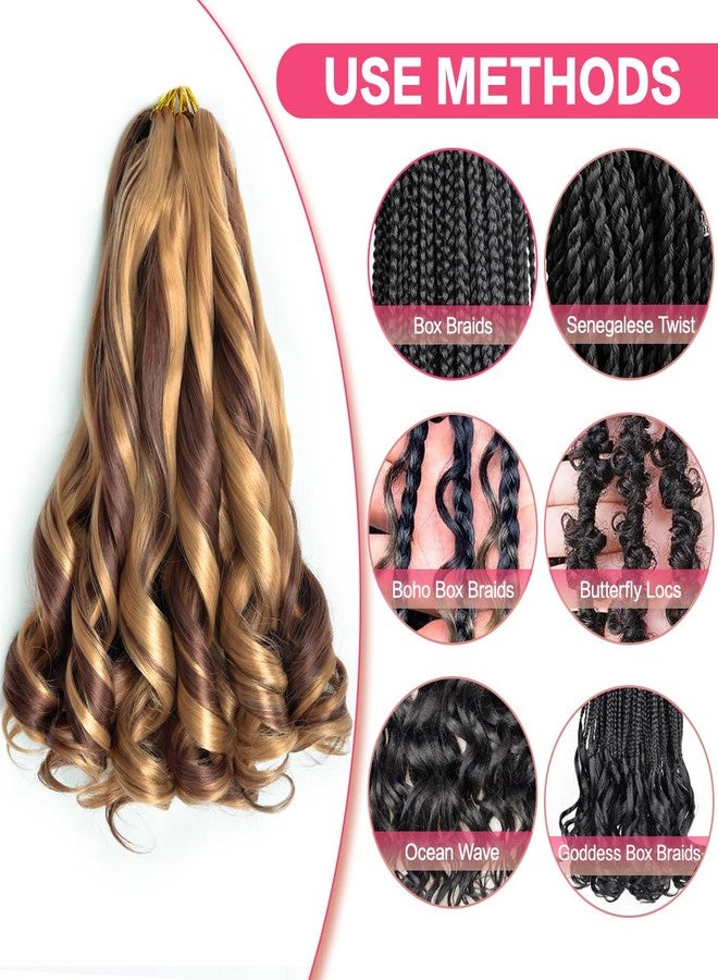 Luoyudu French Curly Hair Extensions for Braids 12 Inch 27/33 Short French Curly Hair with Curly Ends Crochet Braids Hair for Women (12 Inch 8 Packs, - Image 5