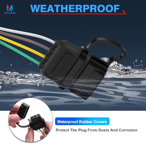 MICTUNING Universal 4 Way Flat Y-Splitter Plug and Play Adapter Extension Harness for LED Tailgate Light Bar and Trailer Lights - Image 4