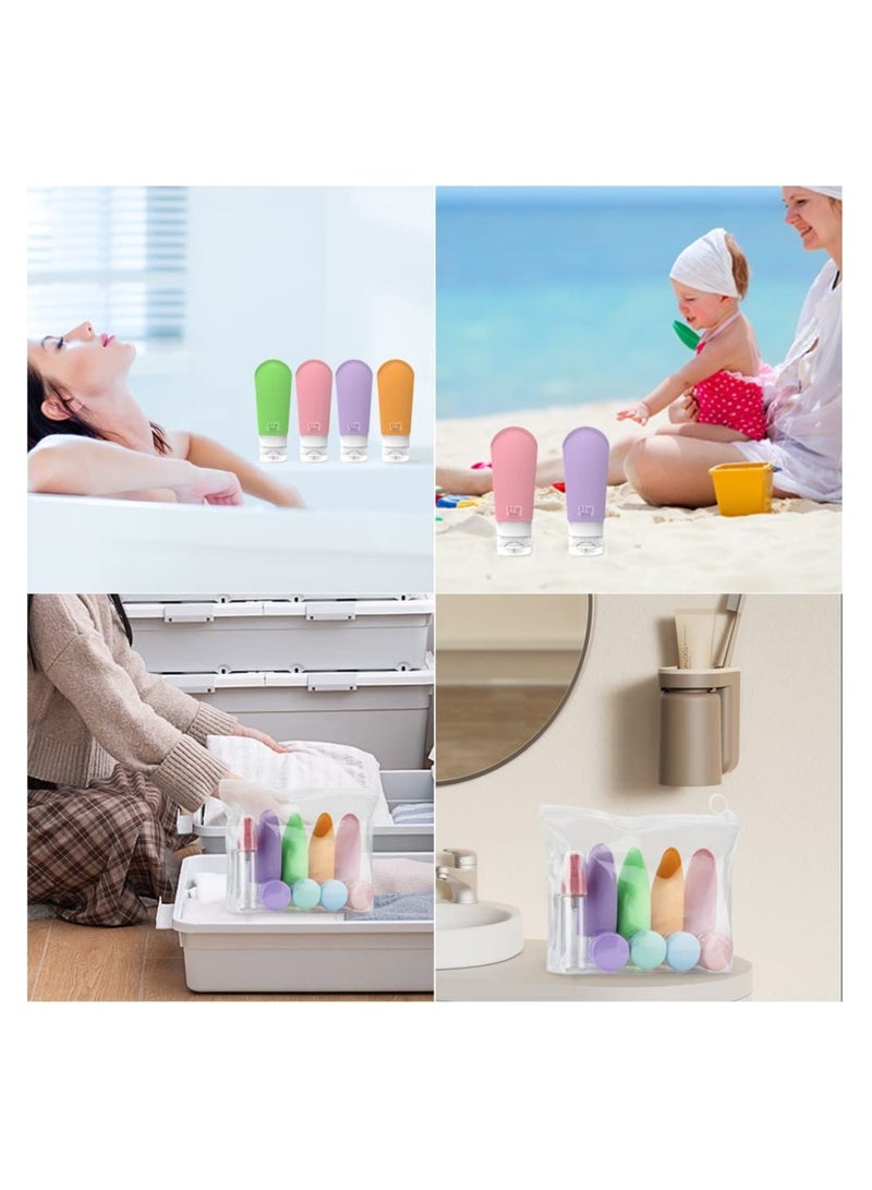 16 Pcs Travel Bottles Set for Toiletries Silicone Leakproof Refillable Containers TSA Approved Portable Squeezable for Shoo Body Wash - Image 2