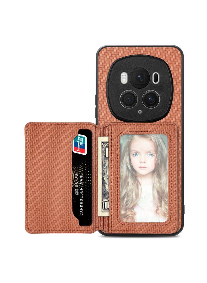 اس-توب جراب هاتف Honor Magic6 Pro من ألياف الكربون مع حقيبة بطاقات مغناطيسية - Image 2