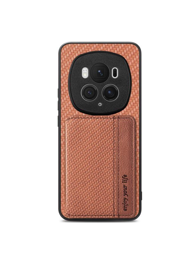 اس-توب جراب هاتف Honor Magic6 Pro من ألياف الكربون مع حقيبة بطاقات مغناطيسية - Image 1