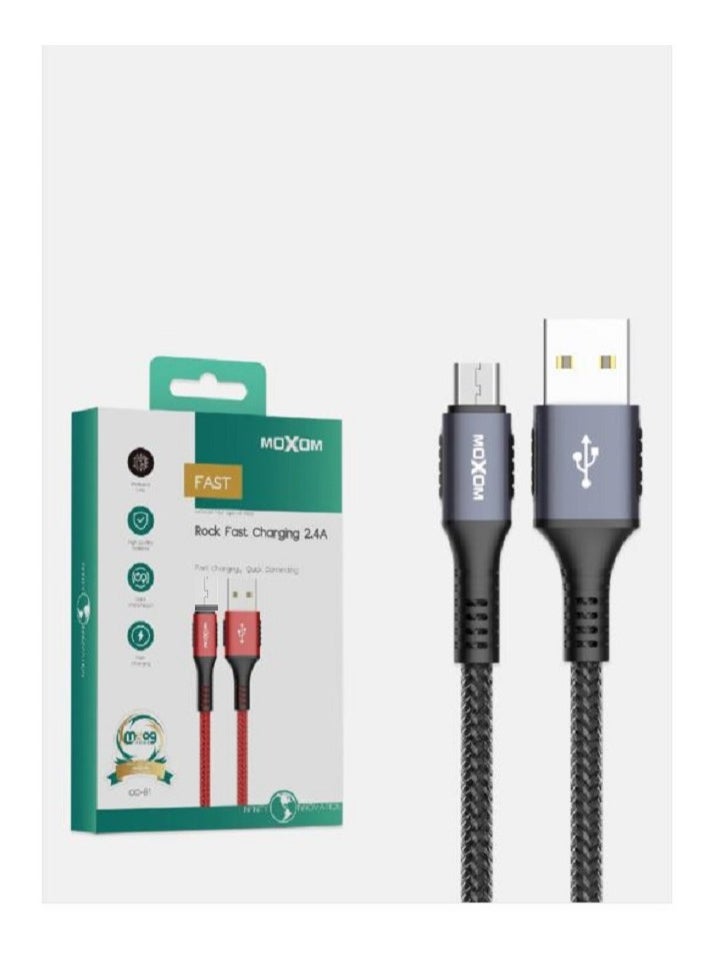 MOXOM Rock Fast Charging 2.4A USB to Micro 1M Charging Cable CC-81 Red  - Image 2