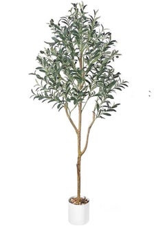 SINCHER SINCHER NOON Artificial Olive Tree,180cm Olive Tree with Lifelike Olive Branches and Fruits,Perfect Lifelike Long Artificial Tree for Modern Home Decor Indoor And Outdoor,Office.（180cm）  - Image 1