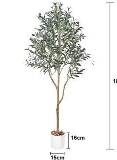 SINCHER SINCHER NOON Artificial Olive Tree,180cm Olive Tree with Lifelike Olive Branches and Fruits,Perfect Lifelike Long Artificial Tree for Modern Home Decor Indoor And Outdoor,Office.（180cm）  - Image 2