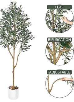 SINCHER SINCHER NOON Artificial Olive Tree,180cm Olive Tree with Lifelike Olive Branches and Fruits,Perfect Lifelike Long Artificial Tree for Modern Home Decor Indoor And Outdoor,Office.（180cm）  - Image 4