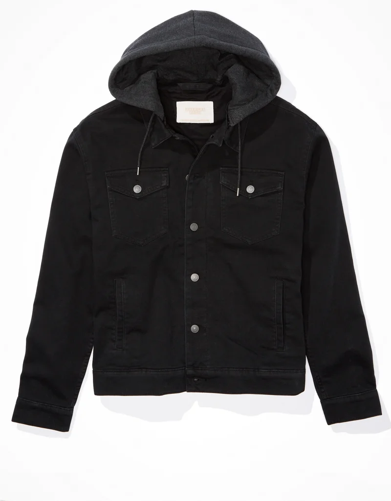 American Eagle Hooded Canvas Trucker Jacket