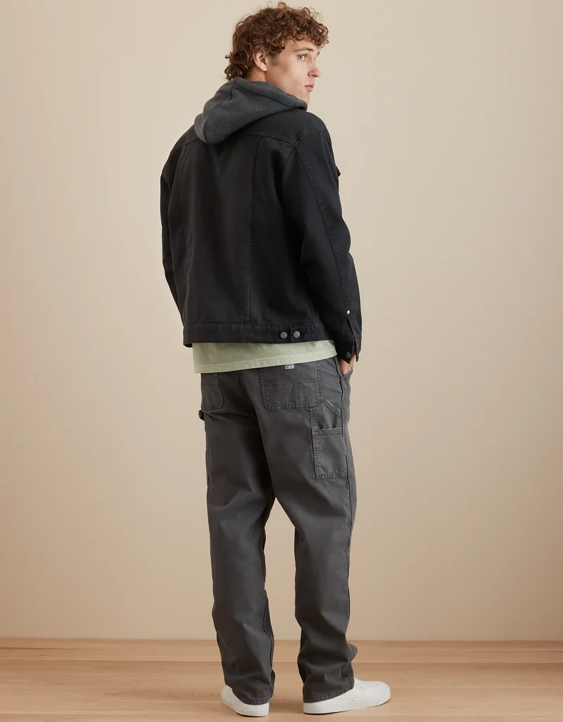 American Eagle Hooded Canvas Trucker Jacket