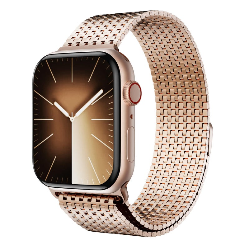 LULULOOK Band Compatible with Apple Watch 49/46/45/44/42/41/40/38mm, Stainless Steel Milanese Mesh Loop Magnetic Clasp iWatch Band for Apple Watch Ultra 3/2 Ultra Series 10 9 8 7 6 5 4 3 2 1 SE2 SE - Image 1