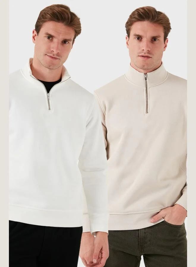 بوراتي بلوزات رجالي قطن بياقة واقفة قطعتين