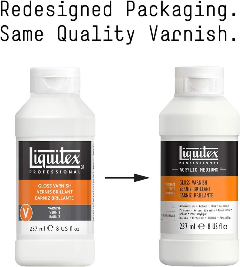 Liquitex ورنيش ليوكيتكس الاحترافي اللامع - شفاف، 8 أونصة (237 مل) للأكريليك - Image 2