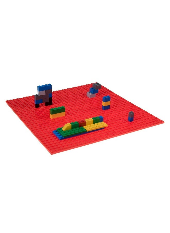 Edu Toys - Edu Toys Base Plastic Plate Board 32 x 32 Pegs/Dots for Classic Building Blocks Bricks Compatible with All Brands - Red - Image 1