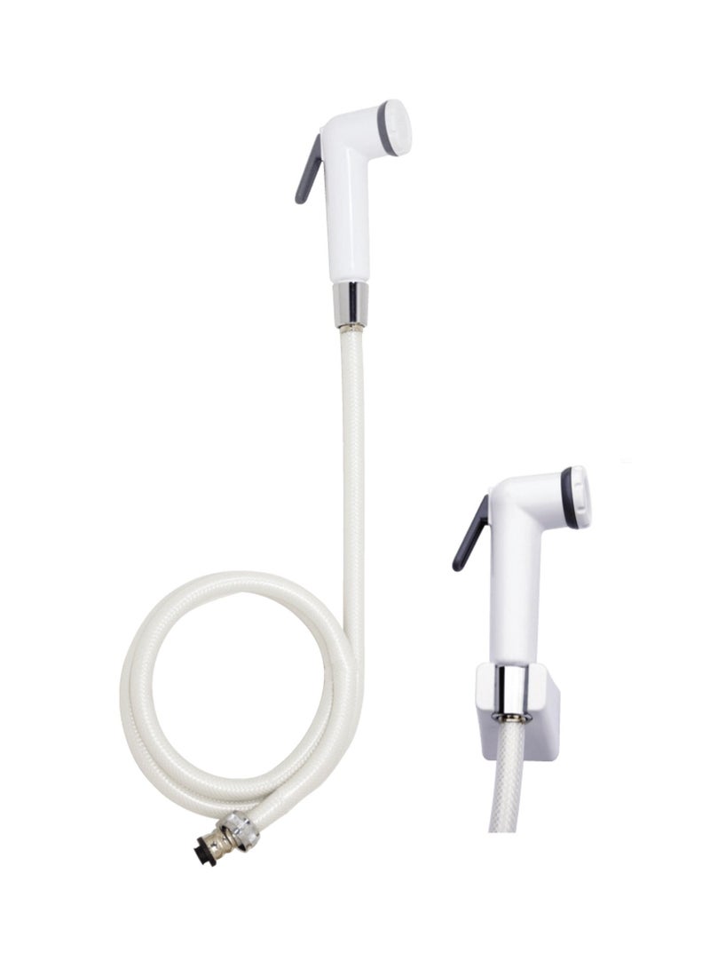 REEF Shattaf Set White – Premium Bidet Sprayer Set with Stainless Steel Hose & Wall Holder | RF-WSS-02 - Image 1