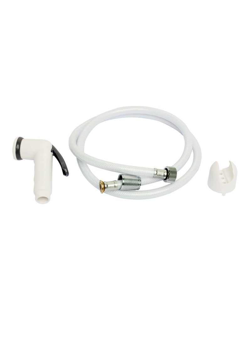 REEF Shattaf Set White – Premium Bidet Sprayer Set with Stainless Steel Hose & Wall Holder | RF-WSS-02 - Image 2