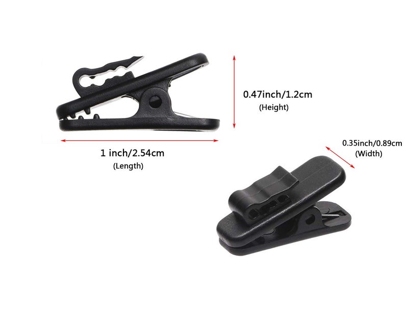 Mini Skater 1 Inch Length Small Earphone Wire Clips Headphone Mount Cable Clothing Clip Earbud Clip to Keep Earphone/Microphone Cord in Place for 1.5mm Wire Diameter Round Wire Earphones,6Pcs (Black) - Image 2