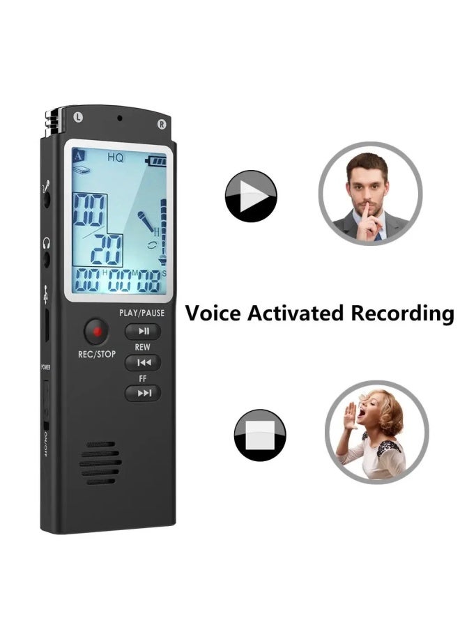 Digital Voice Recorder Support Large Capacity Li Battery One-piece Send Multiple Stock T60 Voice Recorder Audio Format Mp3-Color:Black-Capacity:16GB - Image 4