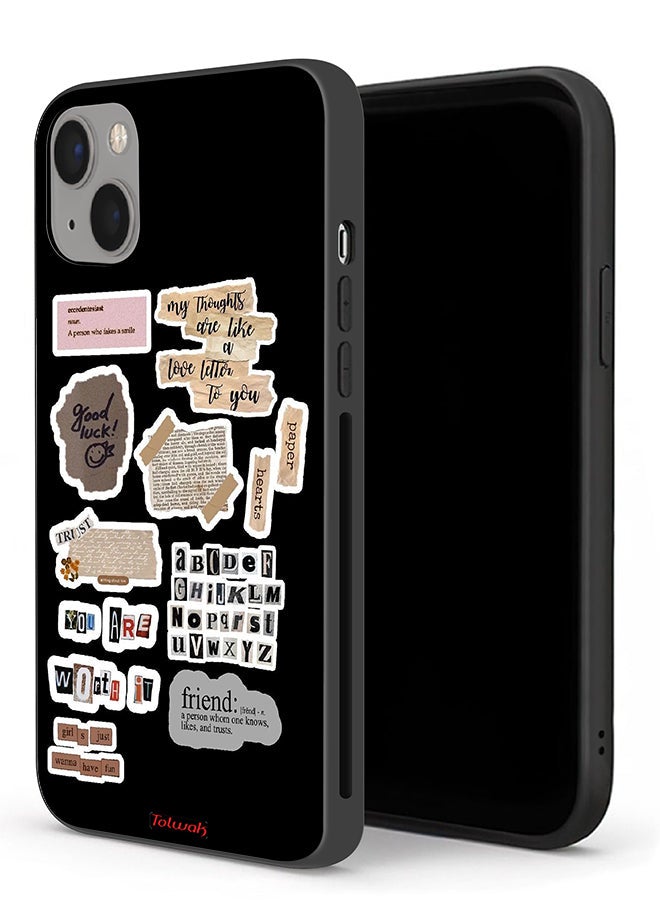 Tolwak Apple iPhone 13 mini Protective Case Good Luck Quotes Stickers - Image 1