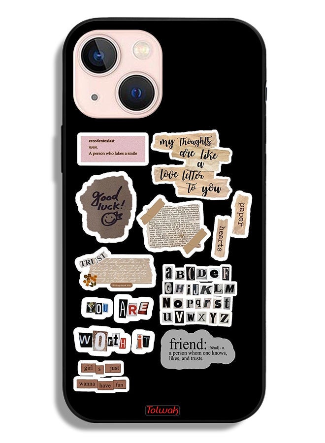 Tolwak Apple iPhone 13 mini Protective Case Good Luck Quotes Stickers - Image 2