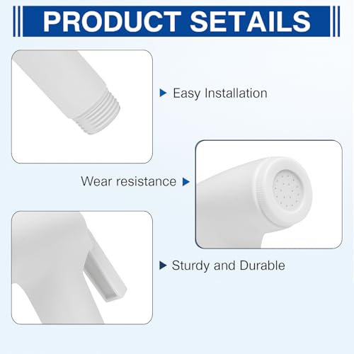 WOYO White ABS Health Faucet Set for Bathroom | Jet Spray with 1.2-Metre Ultra Flexible PVC Hose | Toilet Shower Spray, Bidet Use, and Bathroom Cleaning – Set of 1 (Style-4) - Image 2