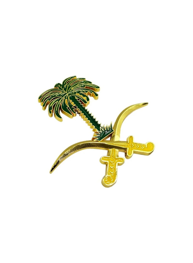 Car Grille Saudi Badge For Car, Saudi Arabia National Iogo Car Grill Emblem Metal - Image 2
