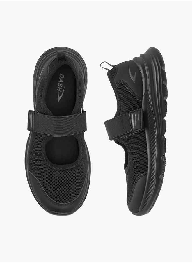 Dash Girls Textured Mary Jane School Shoes with Hook and Loop Closure