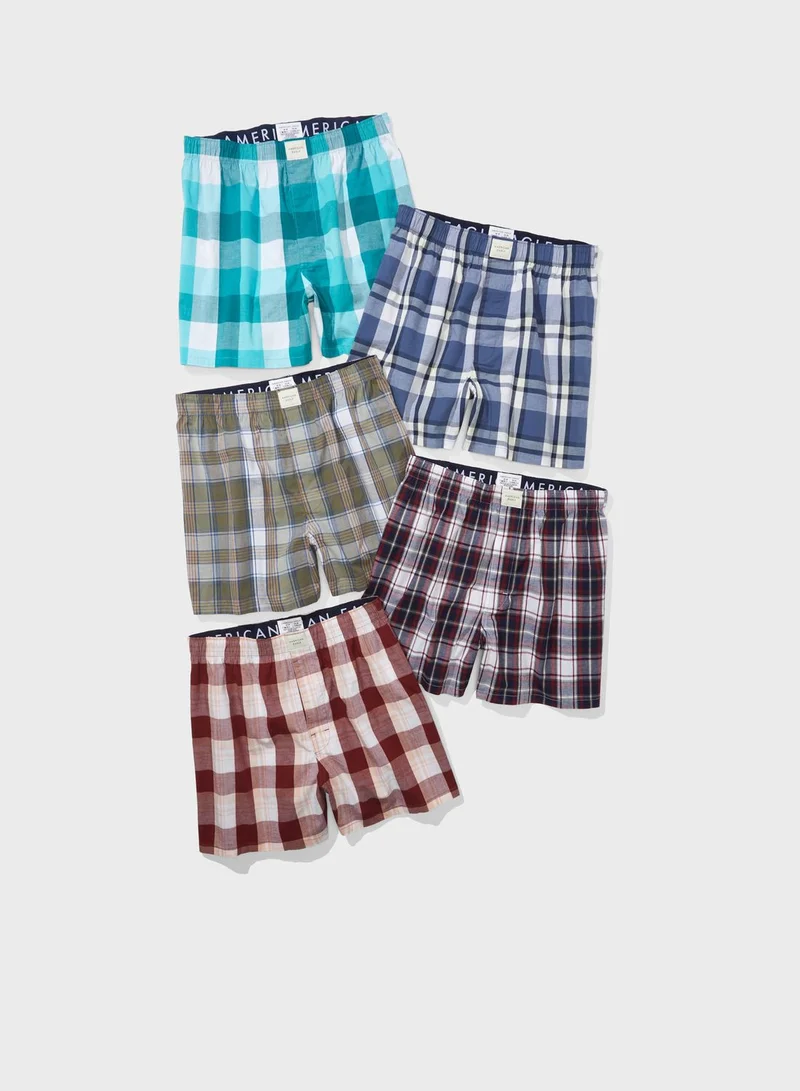 American Eagle 5 Pack Checked Boxers