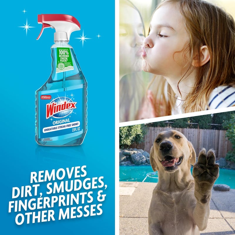 Windex Original Glass and Window Cleaner Spray, 23 Fl Oz (Pack of 2) - Image 3