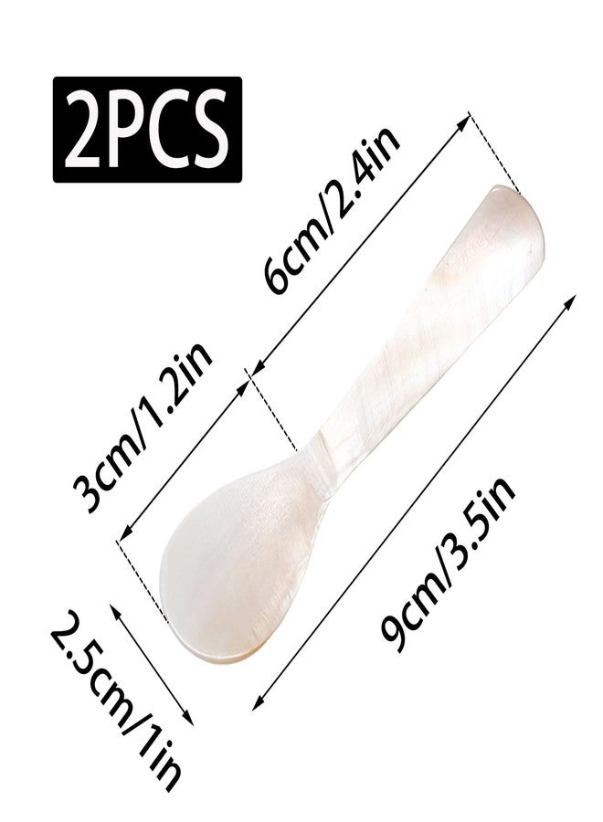 Wuyituart 2 Pcs Pearl Caviar Spoons 3.5 Inch Mother of Pearl Spoons for Caviar Yogurt Ice Cream Desserts Coffee - Image 2