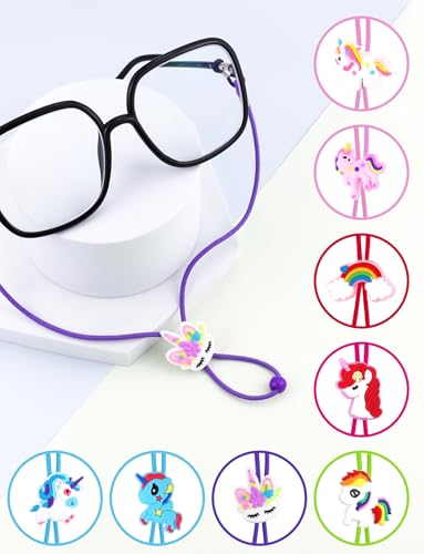 YETOOME 8 PCS Kids Glasses Strap Unicorn Rainbow Anti-slip Eyeglass Straps Adjuster Stretchy Sunglass Strap for Boys Girls - Image 4