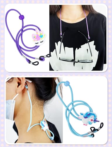 YETOOME 8 PCS Kids Glasses Strap Unicorn Rainbow Anti-slip Eyeglass Straps Adjuster Stretchy Sunglass Strap for Boys Girls - Image 5