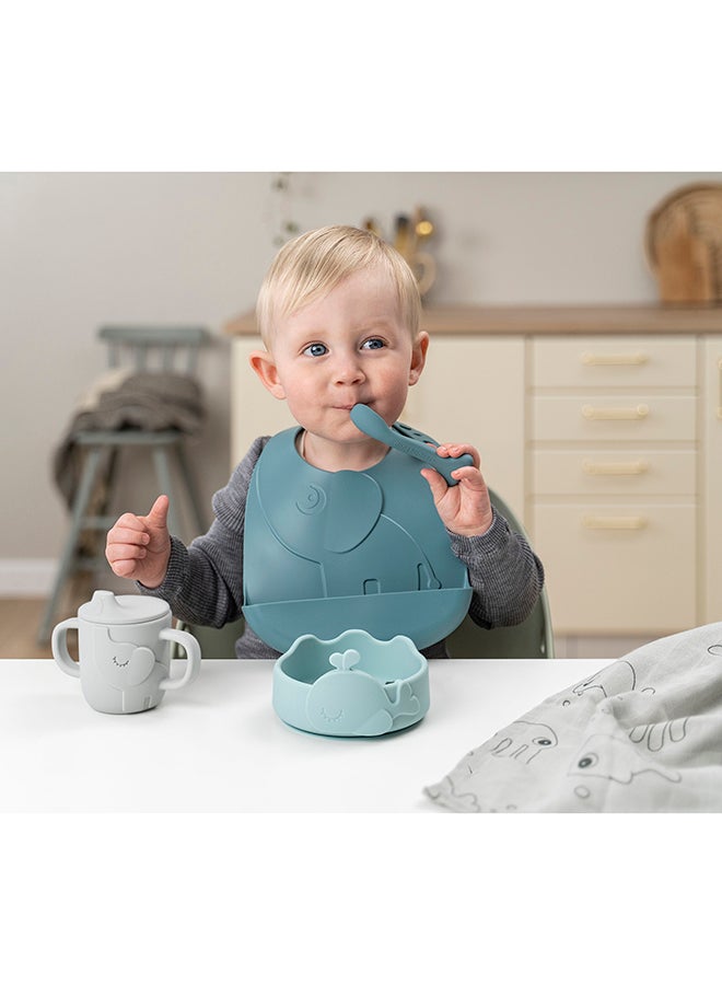 done by deer Silicone Stick And Stay Bowl  And  Baby Spoon Wally Blue | Non-Slip Baby Bowl  And  Spoon Set | Easy-Grip Spoon | Dishwasher Safe | Durable  And  Safe  - Image 4