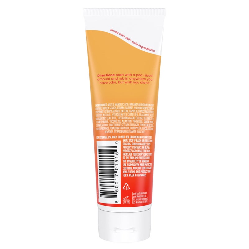 Lume Whole Body Deodorant - Invisible Cream Tube - 72 Hour Odor Control - Aluminum Free, Baking Soda Free, Skin Safe - 3.0 ounce (Clean Tangerine) - Image 2