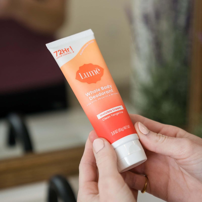 Lume Whole Body Deodorant - Invisible Cream Tube - 72 Hour Odor Control - Aluminum Free, Baking Soda Free, Skin Safe - 3.0 ounce (Clean Tangerine) - Image 4
