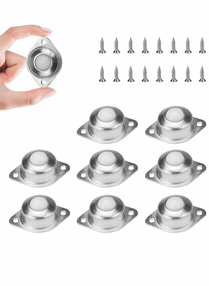 8Pack Roller Ball Transfer Bearings Wheel Universal Castor Balls with Nylon Used for Stand Equipment and Transmission System 44lbs Load Capacity - Image 1