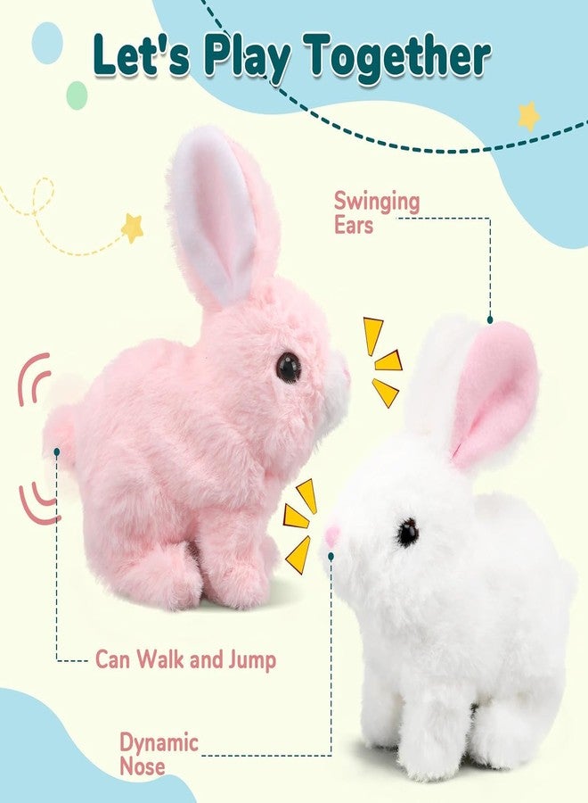 Shivaaro Walking and Talking Rabbit | Walking Rabbit Hopping and Talking Jumping Wiggling Ears Bunny Toy for Baby Kids Plush Soft Dancing - Image 2