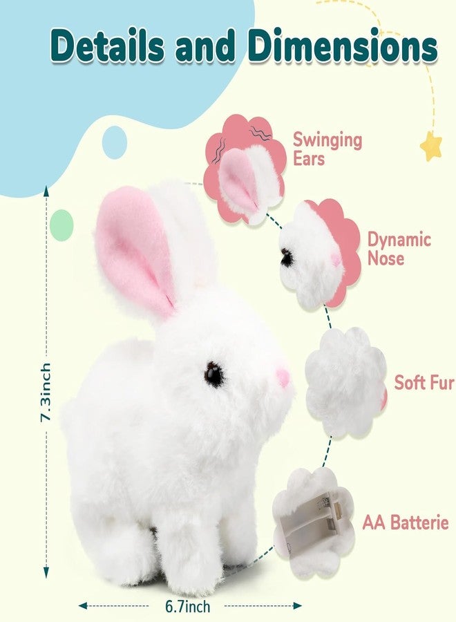 Shivaaro Walking and Talking Rabbit | Walking Rabbit Hopping and Talking Jumping Wiggling Ears Bunny Toy for Baby Kids Plush Soft Dancing - Image 3