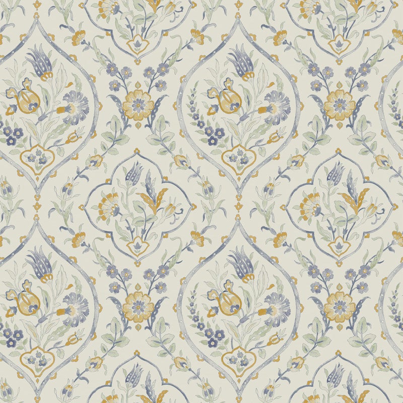Laura Ashley Foscot Damask Pale Ochre Yellow Wallpaper - Image 2