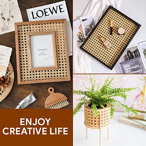 CELEZAR 18" Width Rattan Cane Webbing Roll 18 Inch x 5 Feet Hexagon Weave 1/2 Inch Pre-Woven Cane Mesh Net Open Weave Wicker Cane Webbing Rattan Sheets Natural Material for Cabinet Chair (5 Feet) - Image 5