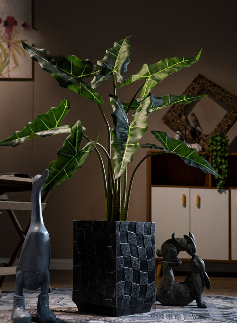 Sinyin Artificial Alocasia Plant Large Indoor Tree with Pot, Realistic Tropical Leaves, Fake Floor Plant for Living Room Bedroom Office Hotel Balcony Home Decoration - Image 5