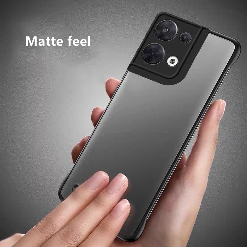 REALCASE Oppo Reno 8 Pro 5G Back Cover Case | Stylish Frameless Matte Hard Back Skin | Soft TPU Shock Proof Bumper Back Cover for Oppo Reno 8 Pro 5G (Black) - Image 4