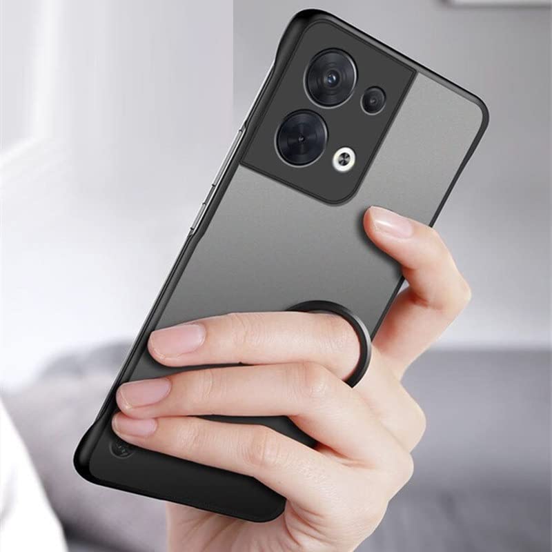 REALCASE Oppo Reno 8 Pro 5G Back Cover Case | Stylish Frameless Matte Hard Back Skin | Soft TPU Shock Proof Bumper Back Cover for Oppo Reno 8 Pro 5G (Black) - Image 3