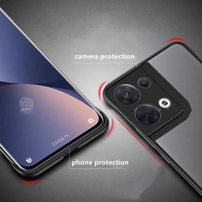 REALCASE Oppo Reno 8 Pro 5G Back Cover Case | Stylish Frameless Matte Hard Back Skin | Soft TPU Shock Proof Bumper Back Cover for Oppo Reno 8 Pro 5G (Black) - Image 5