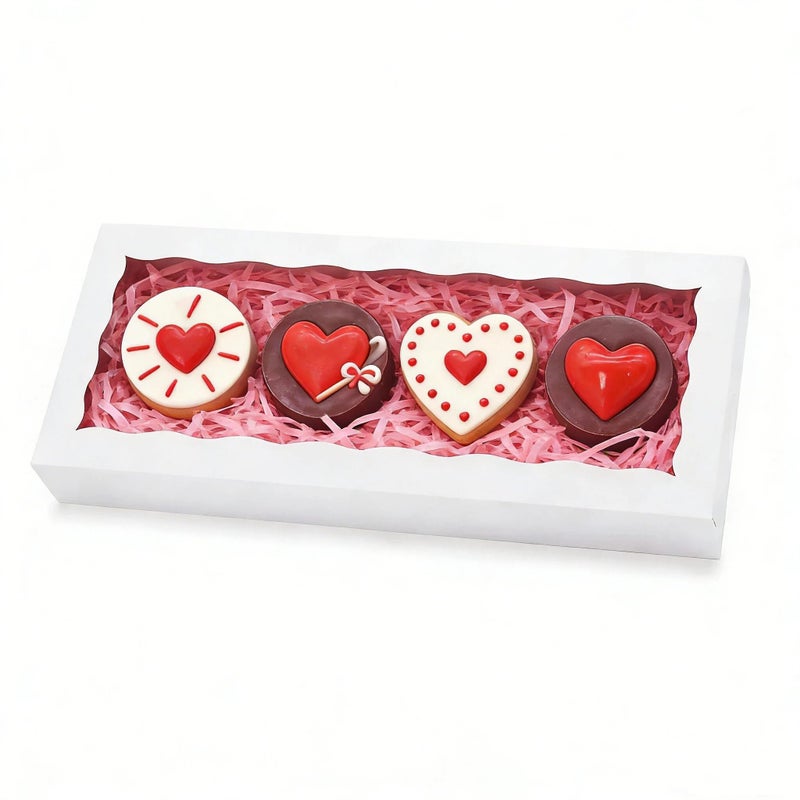 XINHPKGG 50pcs Cookie Boxes with window 12 x 5 x 1.5 Inch Bakery Boxes Treat Box Dessert Box for Wedding Party Favors - White - Image 1