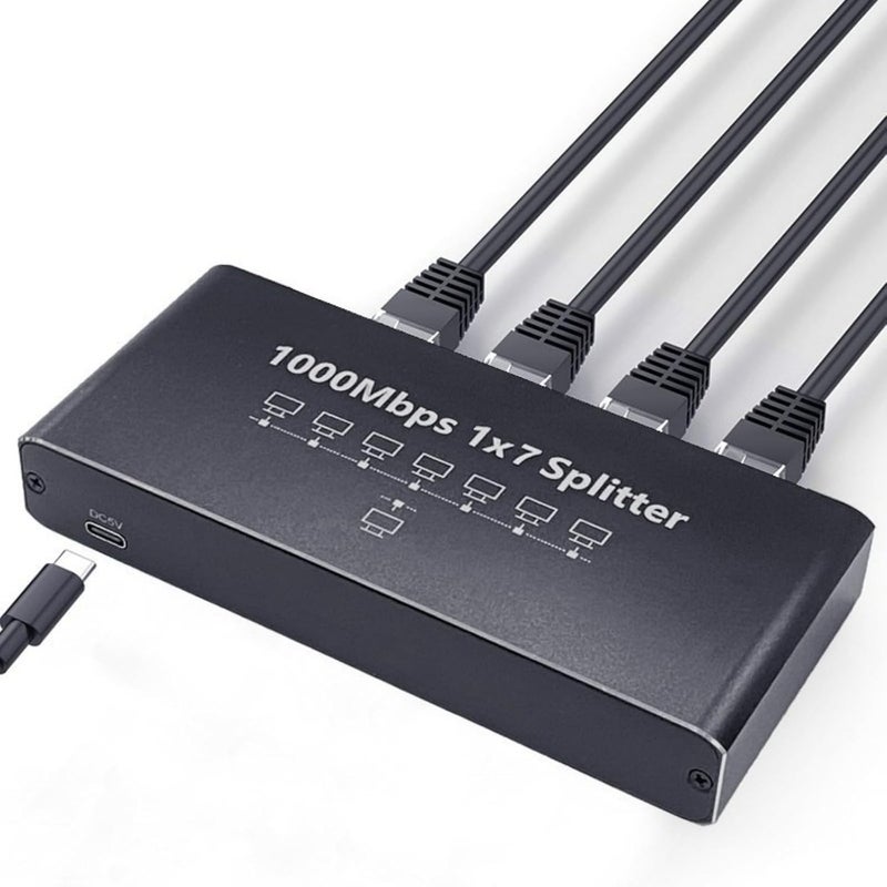 Gigabit Ethernet Splitter 7 Port RJ45 Networking Hubs Supports 1000Mbps Transmission Rate and Wide Compatibility - Image 4