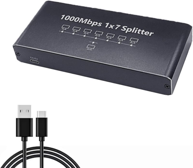 Gigabit Ethernet Splitter 7 Port RJ45 Networking Hubs Supports 1000Mbps Transmission Rate and Wide Compatibility - Image 5