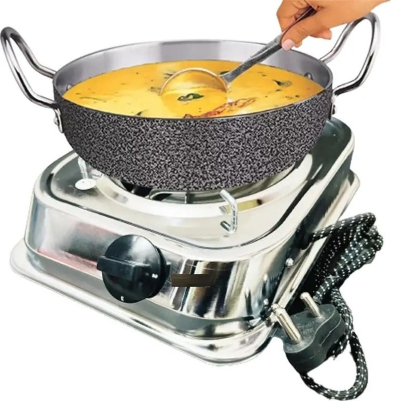 Drumstone 𝐁𝐔𝐘 𝐎𝐍𝐄 𝐆𝐄𝐓 𝐎𝐍𝐄 2000W Electric Hot Plate Cooking Stove with G Coil Heating – Induction Cooktop Style Electric Heater for Fast Cooking – Works with All Metal Utensils & Cookware - Image 5