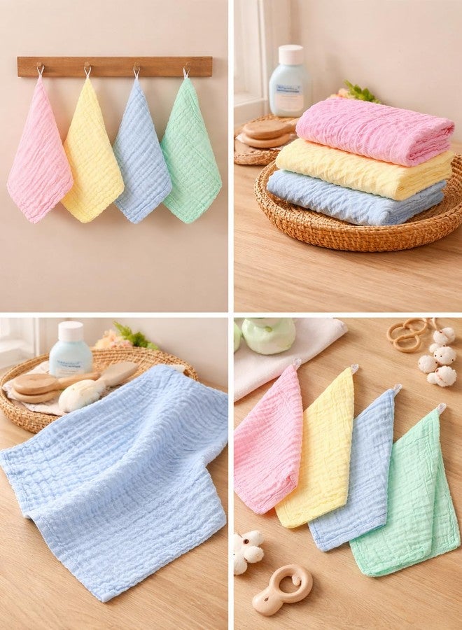 CLUZE Four Layered Muslin Baby Face Towels | Baby Washcloths Soft | Baby Muslin Washcloth | Face Towels for Newborn with Sensitive Skin (25 x 25 cm) (Pack of 12) - Image 2