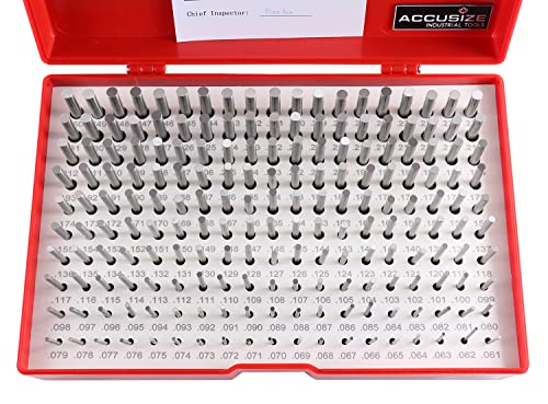 Accusize Industrial Tools 0.061'' to 0.250'' Minus Class Zz Pin Gauge Set, 2'' Overall Length, 190 Pcs/Set, M1(-) - Image 2