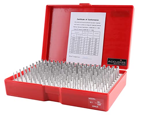 Accusize Industrial Tools 0.061'' to 0.250'' Minus Class Zz Pin Gauge Set, 2'' Overall Length, 190 Pcs/Set, M1(-) - Image 5