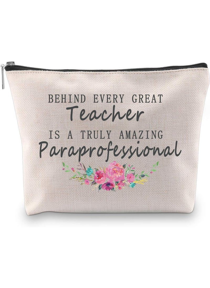 WCGXKO - WCGXKO Paraeducator Gift Para Teacher Gift Paraprofessional Zipper Pouch Cosmetics Bag Appreciation Gift for Para (AMAZING Paraprofessional) - Image 1